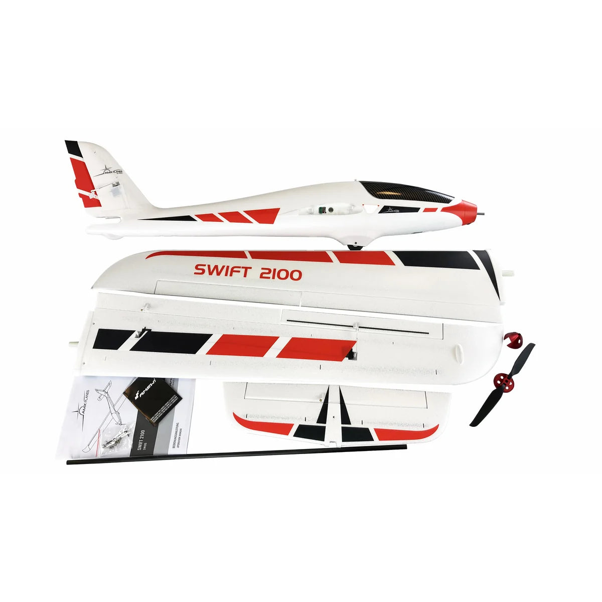 Amewi AMXPlanes Swift 2100 Motorsegler EPO 24135 Flugzeug PNP – Lieferumfang und Zubehör