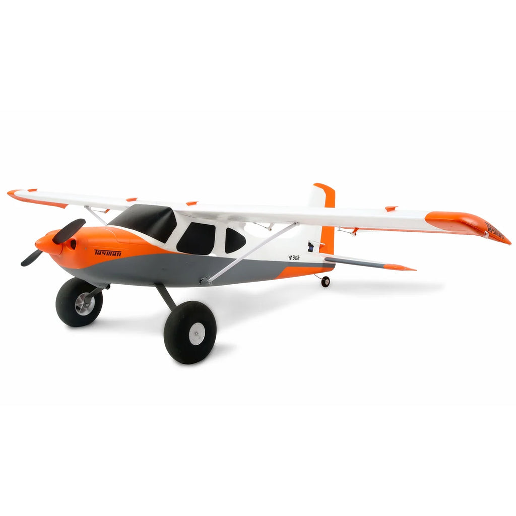 Amewi AMXPlanes Tasman 1500mm STOL EPO 24123 Flugzeug PNP – Seitenansicht mit orange-weißer Lackierung, Fahrwerk sichtbar
