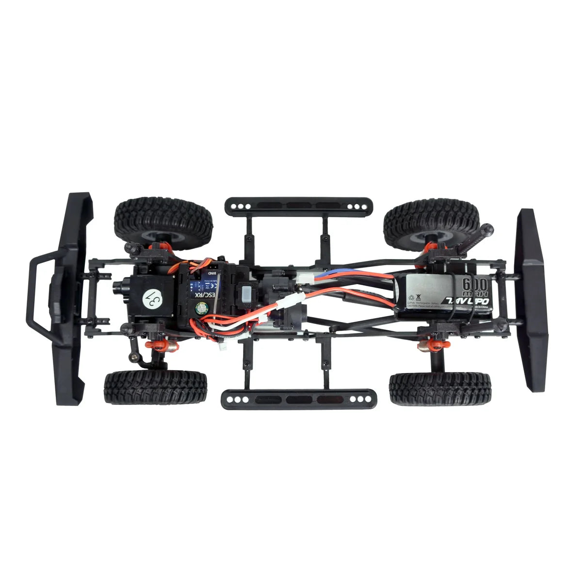 Amewi AMXRock AM18 Scale Crawler Geländewagen grau 22421 im Maßstab 1:18 Crawler RTR – Unteransicht
