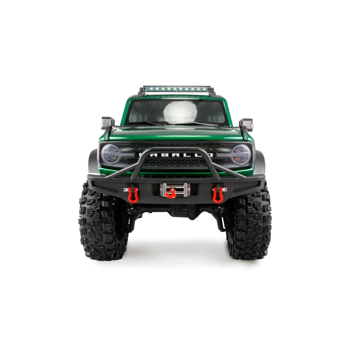 Amewi AMXRock Caballo Crawler 4WD Grün-metallic 22667 im Maßstab 1:10 Crawler ARTR – Frontansicht