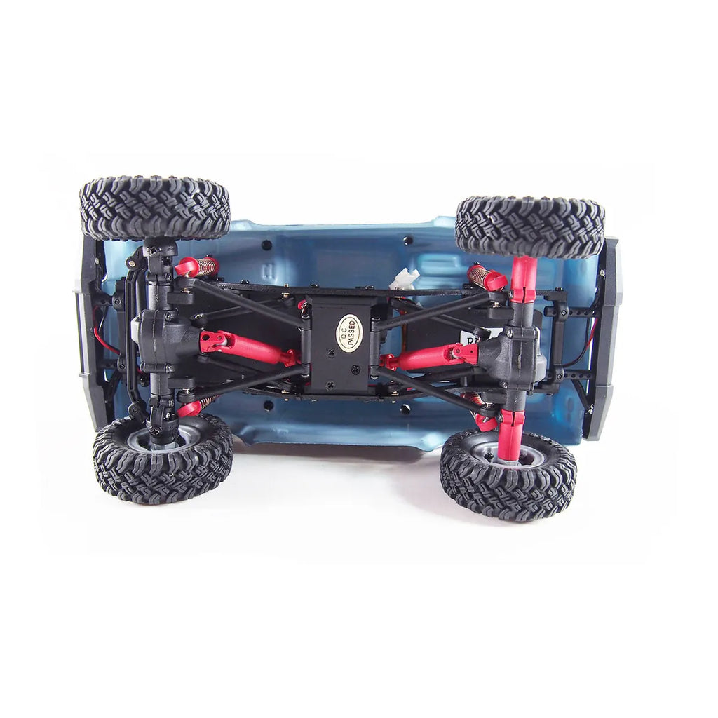 Amewi AMXRock Crawler AM24 4WD blau 22372 im Maßstab 1:24 Crawler RTR – Unteransicht