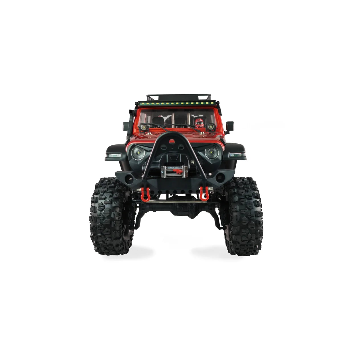 Amewi AMXRock Crosstrail Crawler 4WD Rot-metallic 22652 im Maßstab 1:10 Crawler ARTR – Frontansicht