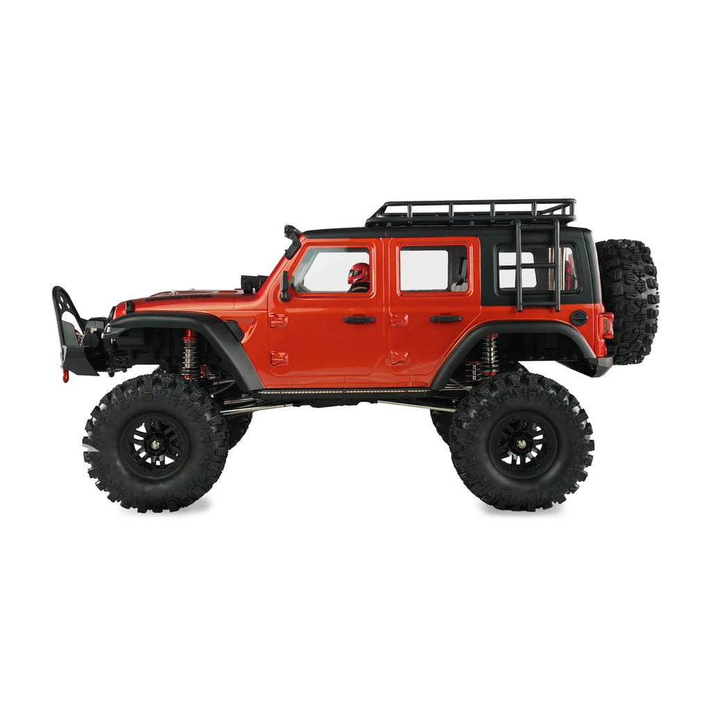 Amewi AMXRock Crosstrail Crawler 4WD Rot-metallic 22652 im Maßstab 1:10 Crawler ARTR – Seitenansicht