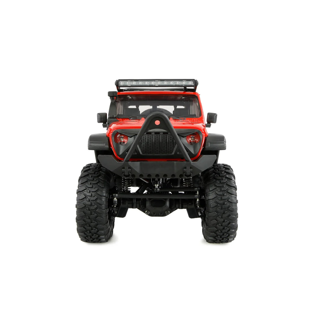Amewi AMXRock Mini-Crosstrail Scale Crawler 4WD Rot 22721 im Maßstab 1:16 Crawler RTR – Frontansicht