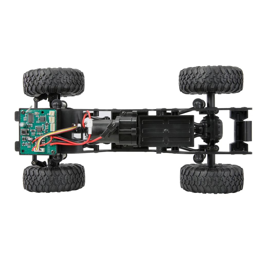 Amewi AMXRock Mini-Crosstrail Scale Crawler 4WD Rot 22721 im Maßstab 1:16 Crawler RTR – Unteransicht