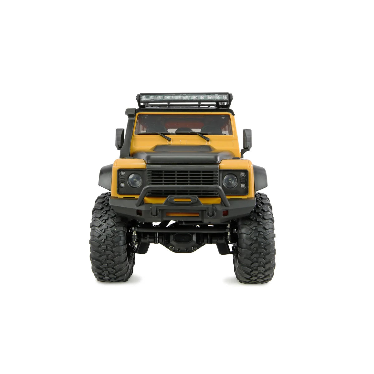 Amewi AMXRock Mini-D90 Scale Crawler 4WD Gelb 22724 im Maßstab 1:16 Crawler RTR – Frontansicht
