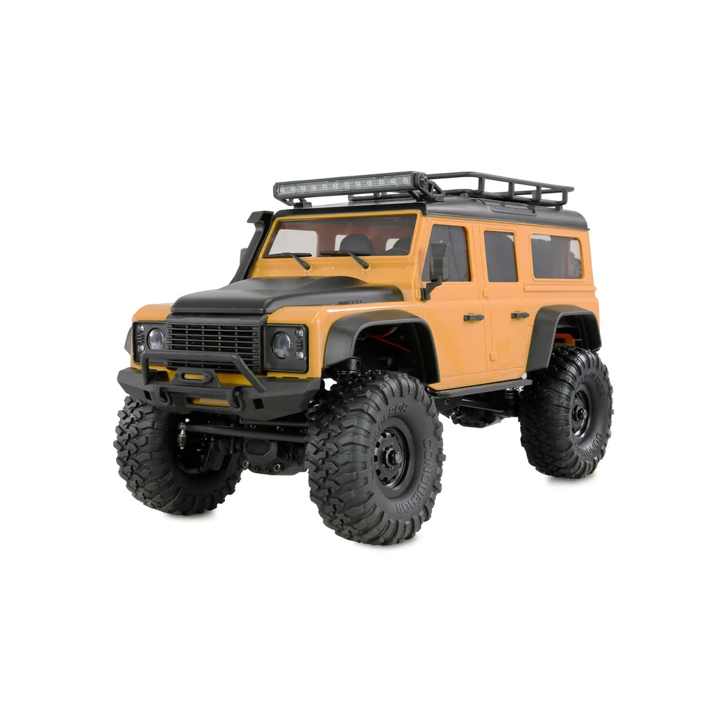 Amewi AMXRock Mini-D90 Scale Crawler 4WD Gelb 22724 im Maßstab 1:16 Crawler RTR – Seitenansicht