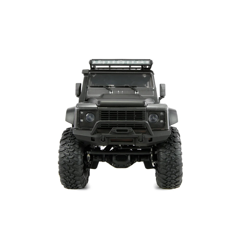 Amewi AMXRock Mini-D90 Scale Crawler 4WD Grau 22726 im Maßstab 1:16 Crawler RTR – Frontansicht