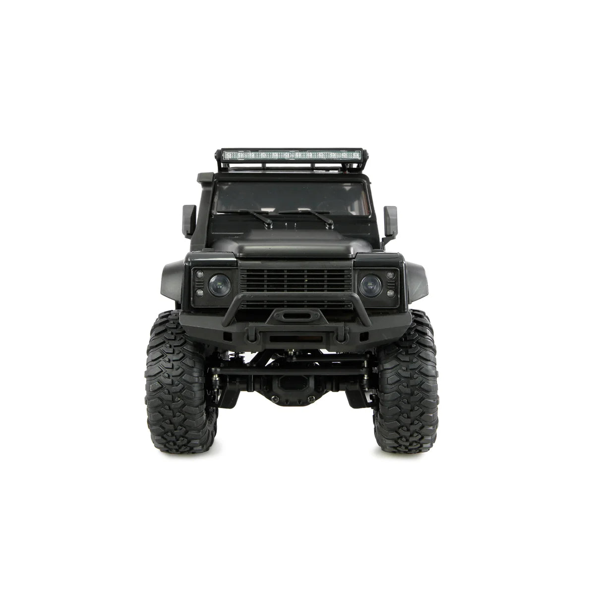 Amewi AMXRock Mini-D90 Scale Crawler 4WD Schwarz 22725 im Maßstab 1:16 Crawler RTR – Frontansicht