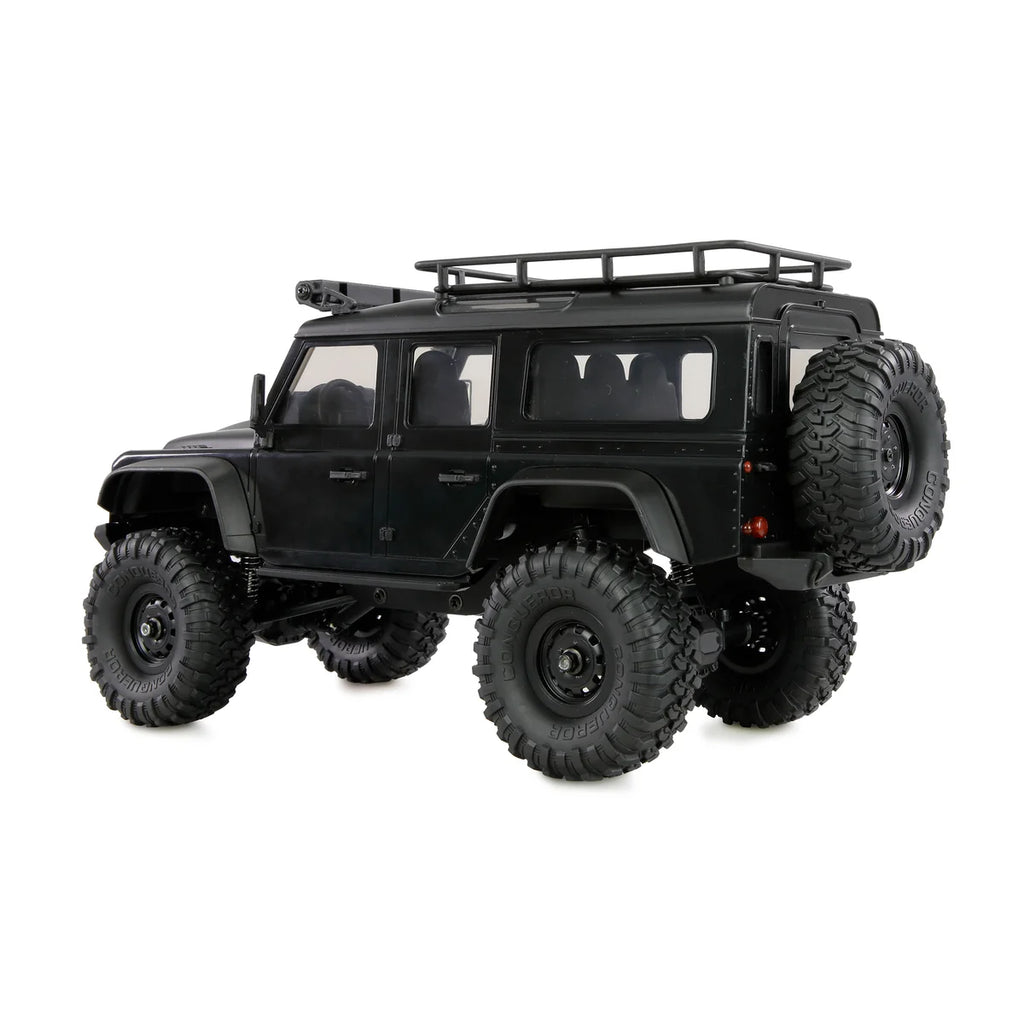 Amewi AMXRock Mini-D90 Scale Crawler 4WD Schwarz 22725 im Maßstab 1:16 Crawler RTR – Seitenansicht