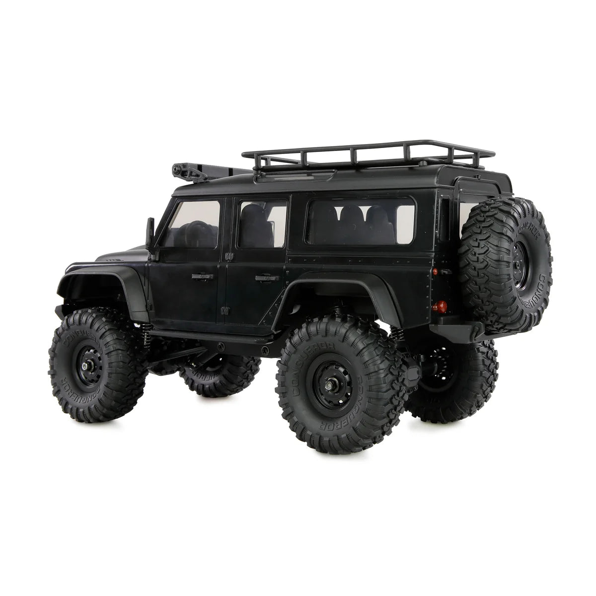 Amewi AMXRock Mini-D90 Scale Crawler 4WD Schwarz 22725 im Maßstab 1:16 Crawler RTR – Seitenansicht