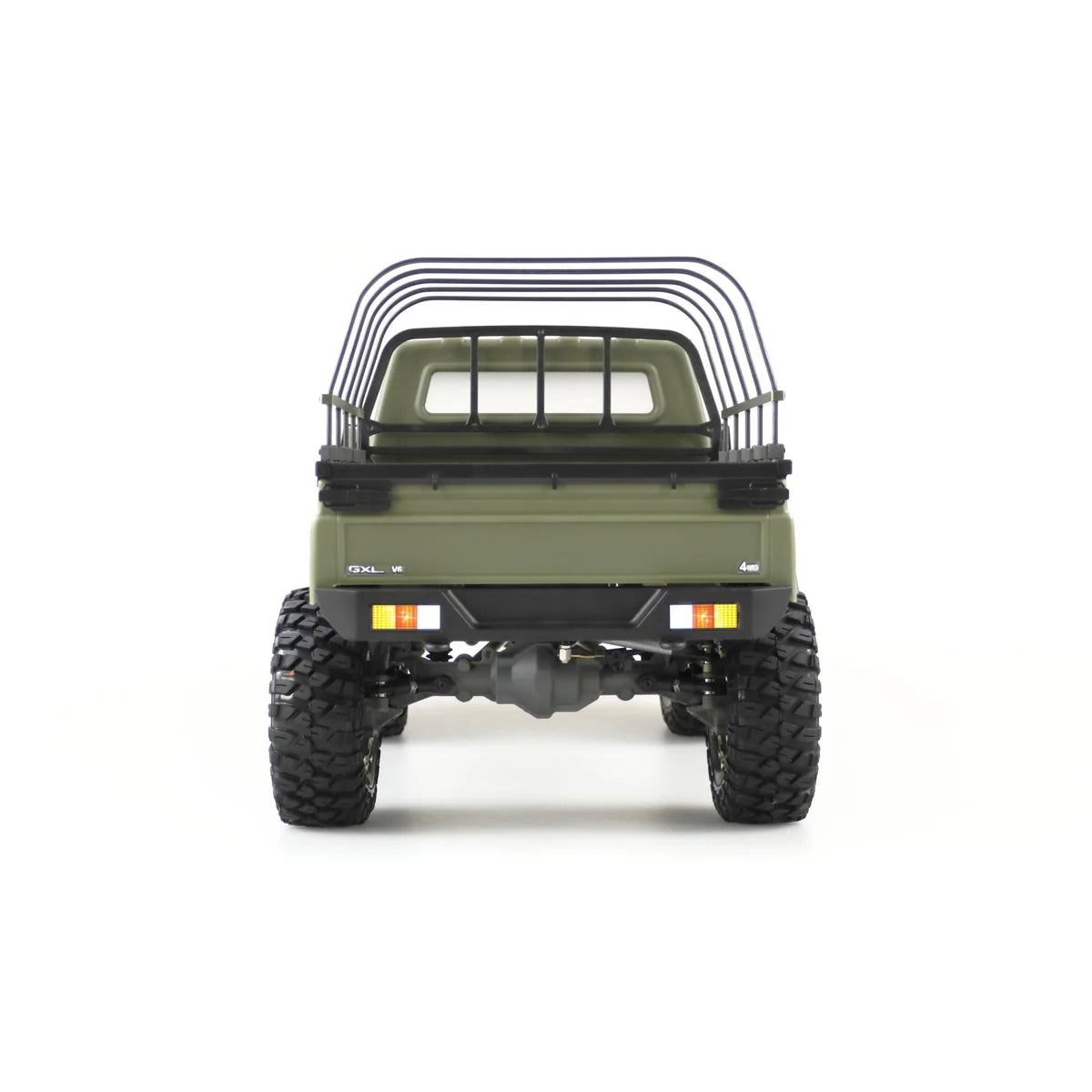 Amewi AMXRock RCX10BS Scale Crawler Pick-up mattgrün 22460 im Maßstab 1:10 Crawler RTR – Rückansicht