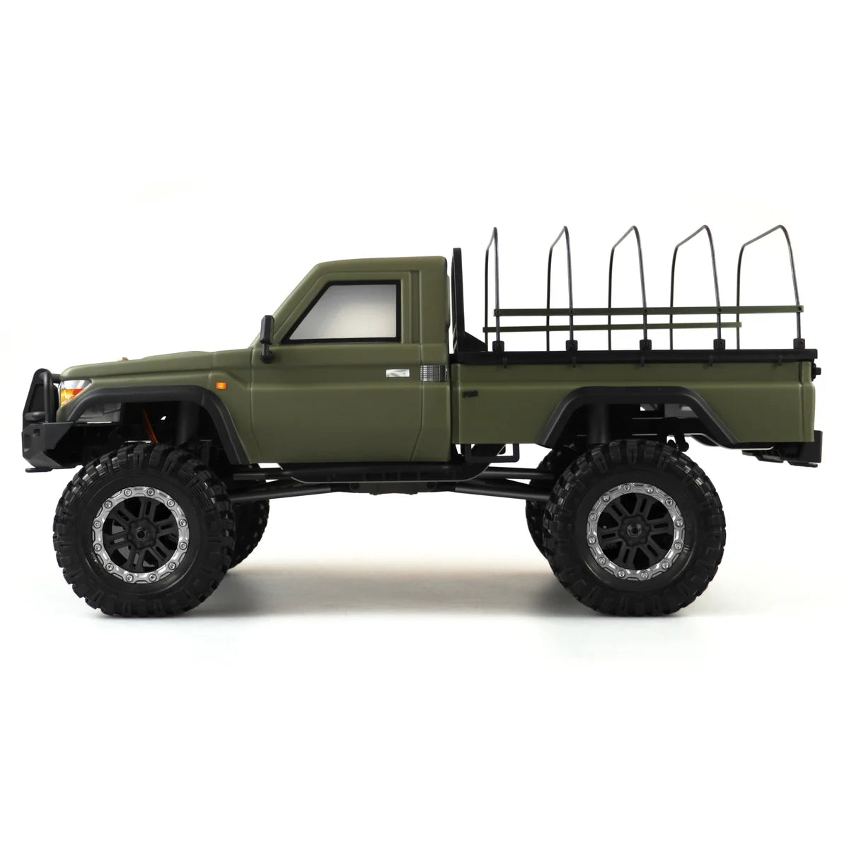 Amewi AMXRock RCX10BS Scale Crawler Pick-up mattgrün 22460 im Maßstab 1:10 Crawler RTR – Seitenansicht