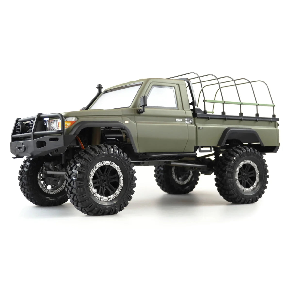 Amewi AMXRock RCX10BS Scale Crawler Pick-up mattgrün 22460 im Maßstab 1:10 Crawler RTR – Seitenansicht
