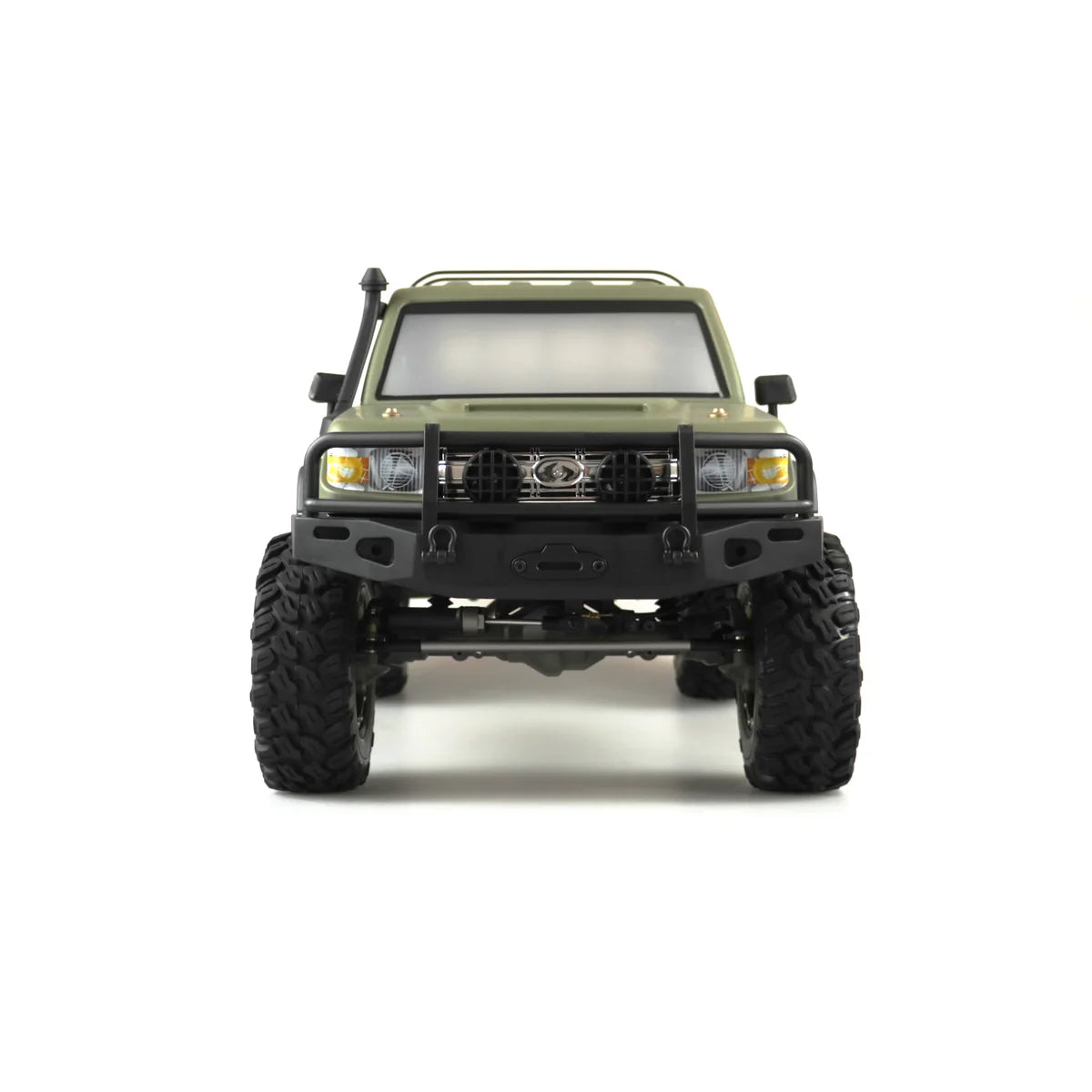 Amewi AMXRock RCX8BS Scale Crawler Pick-Up mattgrün 22474 im Maßstab 1:8 Crawler RTR – Frontansicht