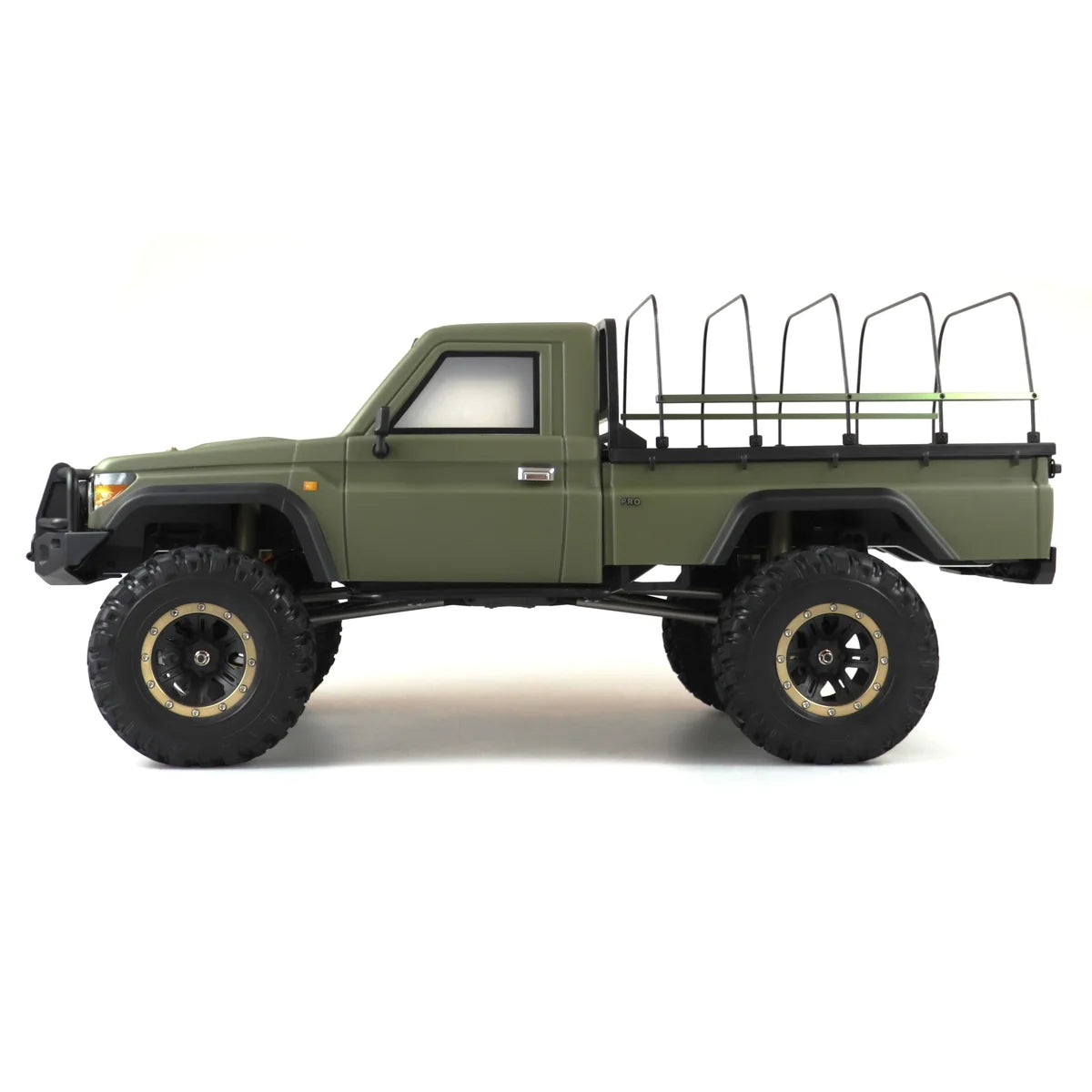 Amewi AMXRock RCX8BS Scale Crawler Pick-Up mattgrün 22474 im Maßstab 1:8 Crawler RTR – Seitenansicht