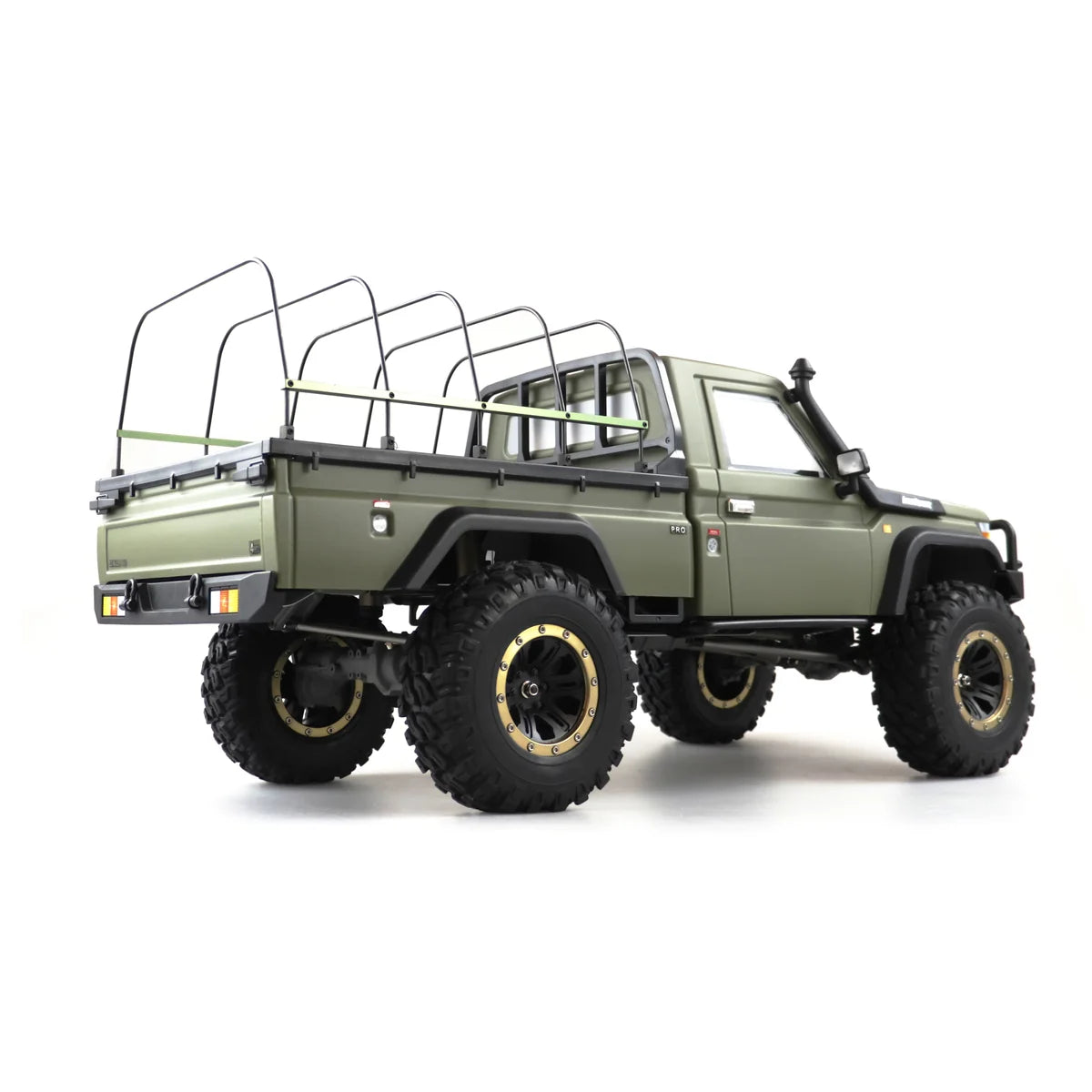 Amewi AMXRock RCX8BS Scale Crawler Pick-Up mattgrün 22474 im Maßstab 1:8 Crawler RTR – Seitenansicht