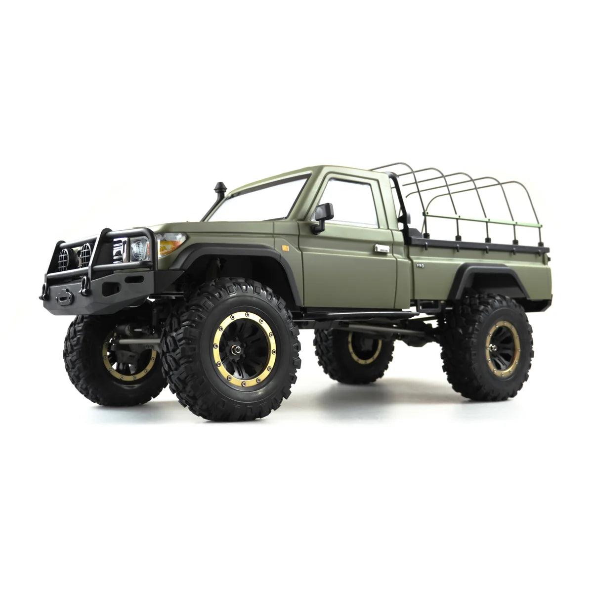 Amewi AMXRock RCX8BS Scale Crawler Pick-Up mattgrün 22474 im Maßstab 1:8 Crawler RTR – Seitenansicht