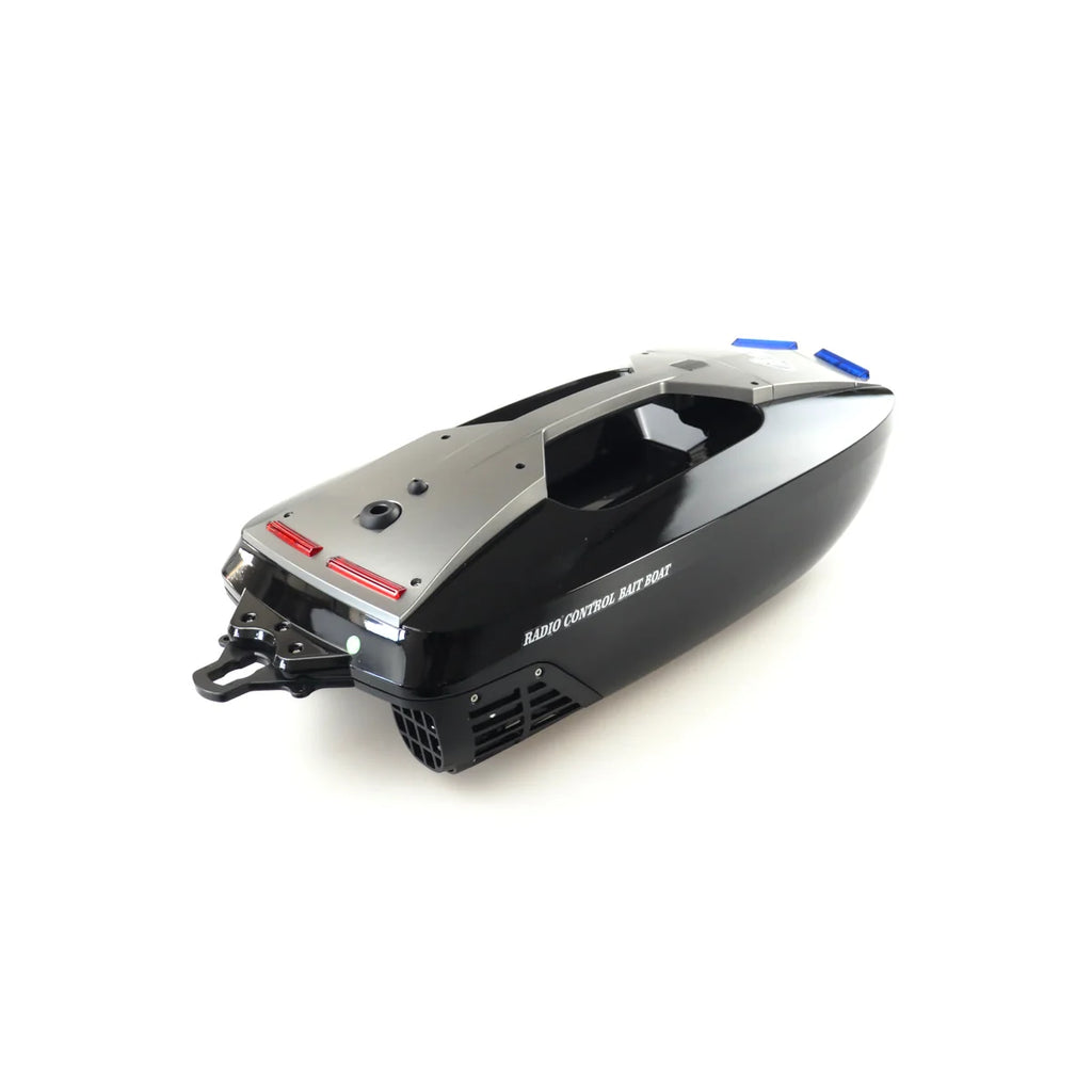 Amewi Baiting 500 V3 Futterboot 26080 Futterboot RTR – Seitenansicht mit weißem Deck und schwarzem Rumpf