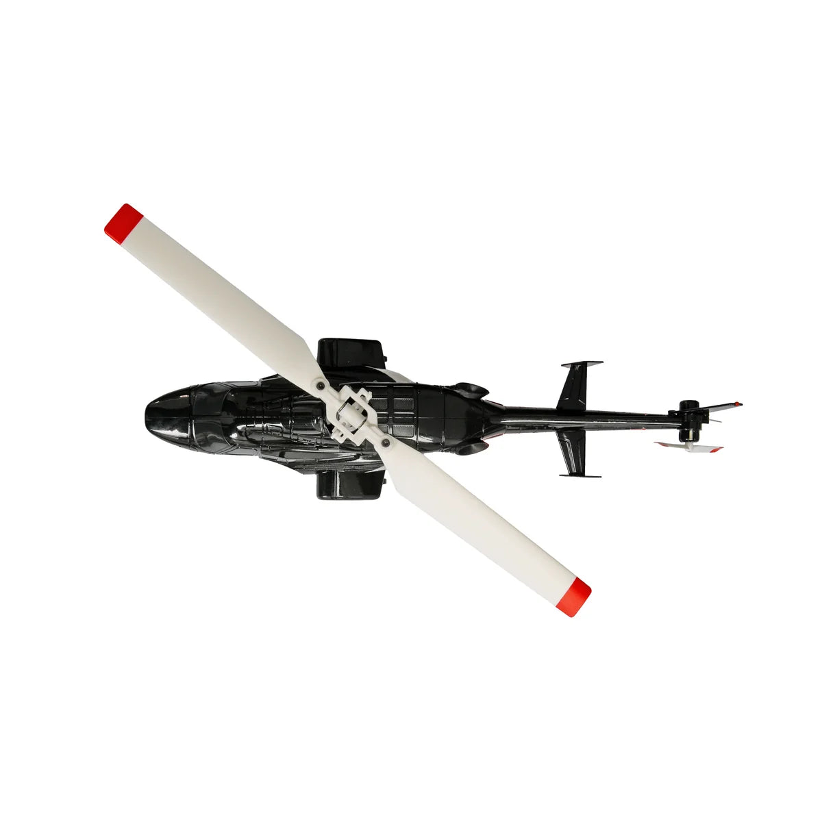 Amewi Bell 222 Airwolf Helikopter 4-Kanal 6G 25355 Helikopter RTF – Draufsicht mit Rotorblättern und Heckleitwerk