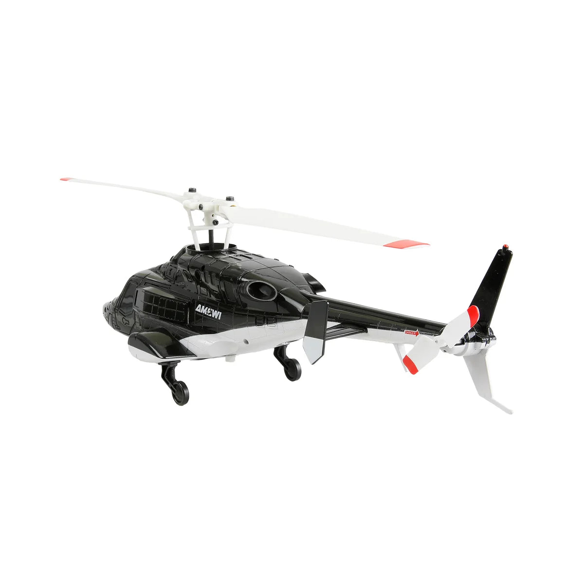Amewi Bell 222 Airwolf Helikopter 4-Kanal 6G 25355 Helikopter RTF – Seitenansicht mit weißen Rotorblättern und roten Akzenten