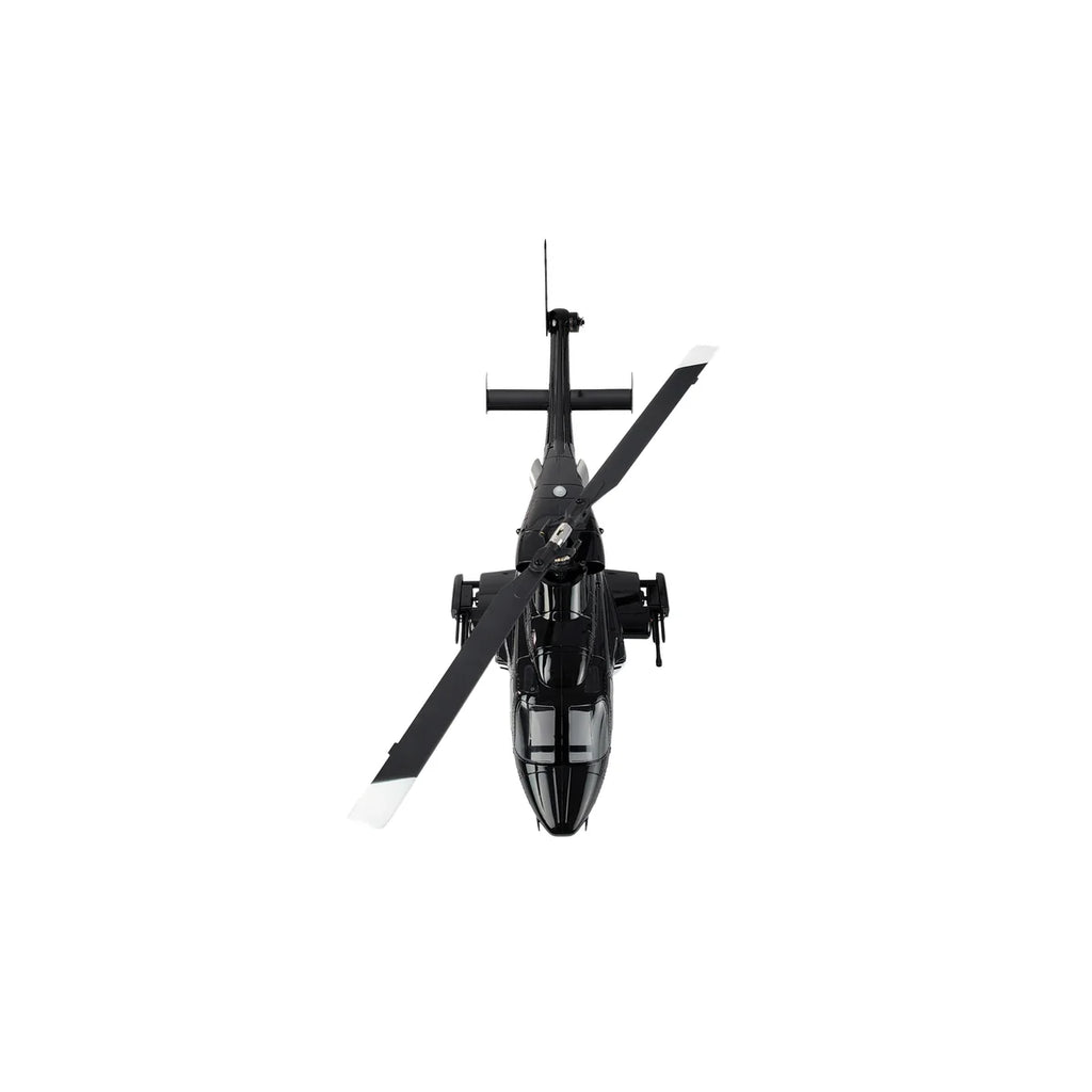 Amewi Bell 222 Airwolf Pro Helikopter 6-Kanal 3D/6G 25361 Helikopter RTF – Draufsicht mit Rotorblättern und Heckrotor