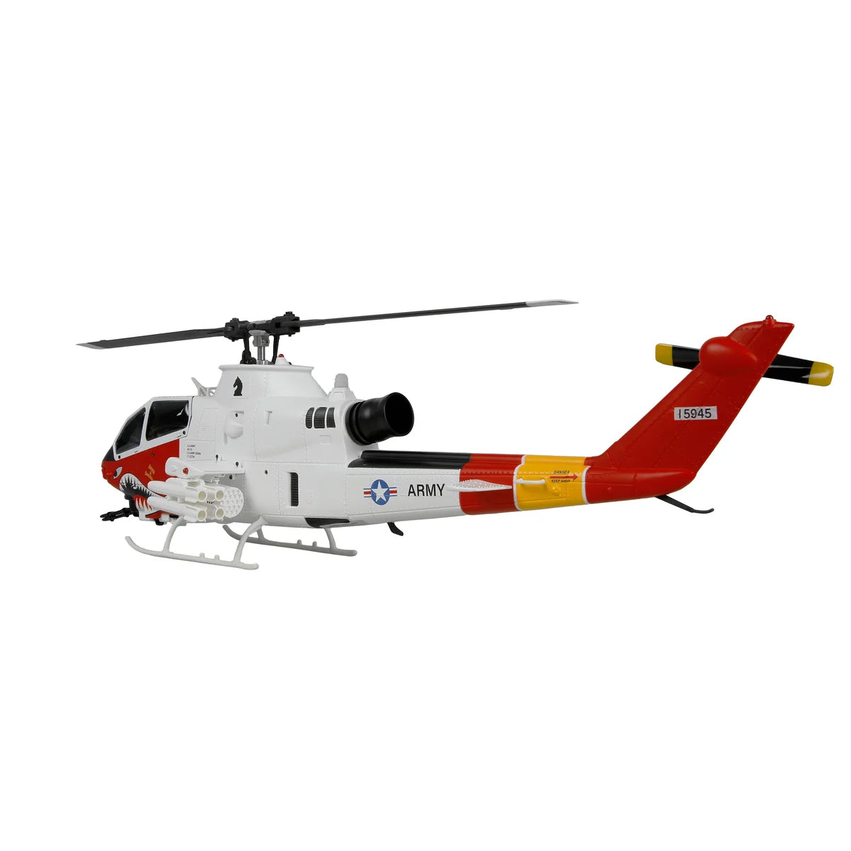 Amewi Bell AH-1 Arctic Cobra Helikopter 6-Kanal 3D/6G 25372 im Maßstab 1:34 Helikopter RTF – Seitenansicht