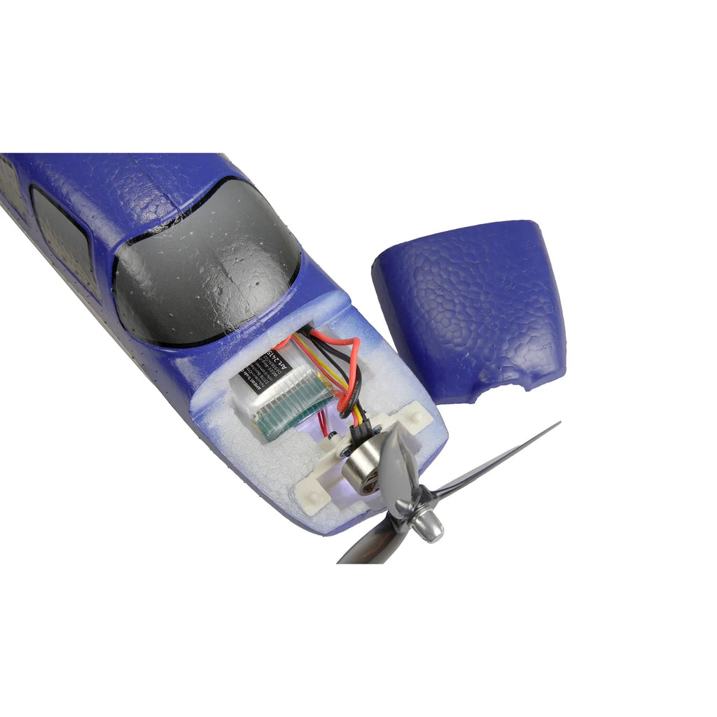 Amewi Cirrus SR22 brushless 520mm 4-Kanal 3D/6G Blau 24150 Flugzeug RTF – Detailansicht Innenansicht mit Elektronik und Motor
