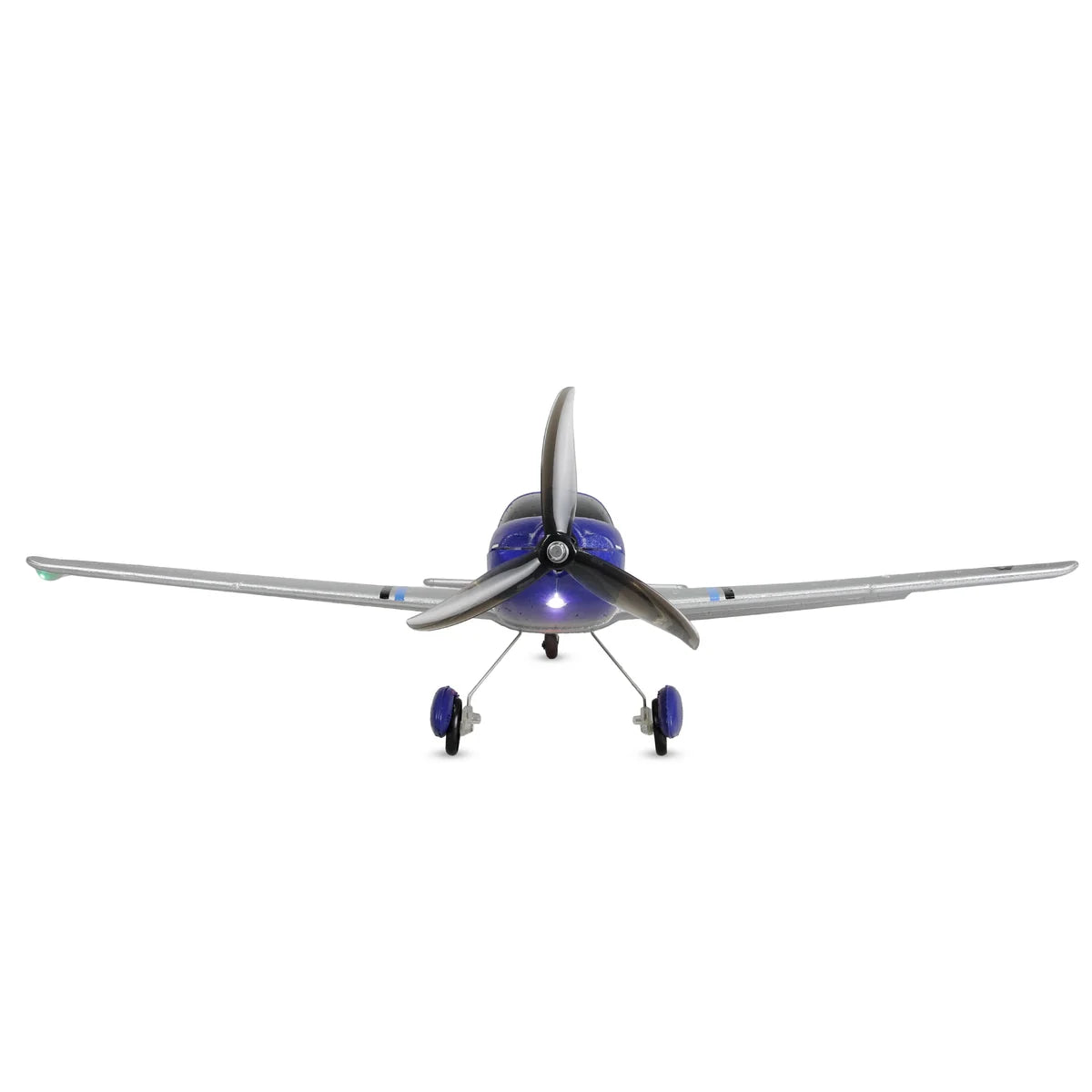 Amewi Cirrus SR22 brushless 520mm 4-Kanal 3D/6G Blau 24150 Flugzeug RTF – Draufsicht mit Propeller und Fahrwerk sichtbar