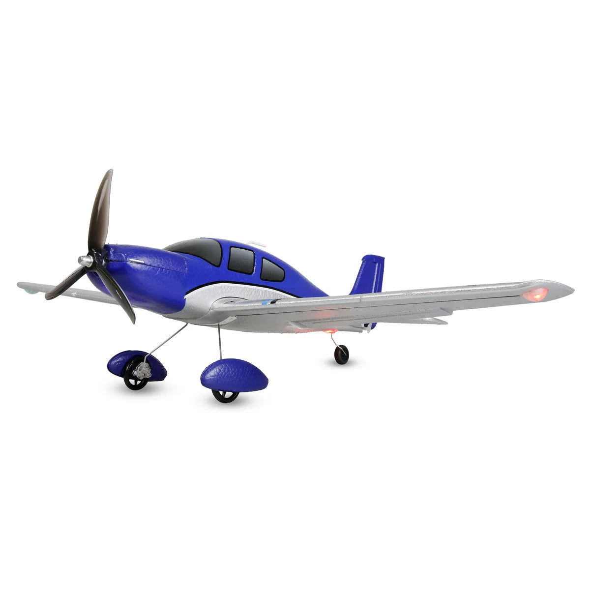 Amewi Cirrus SR22 brushless 520mm 4-Kanal 3D/6G Blau 24150 Flugzeug RTF – Seitenansicht mit Propeller, Fahrwerk und Leitwerk