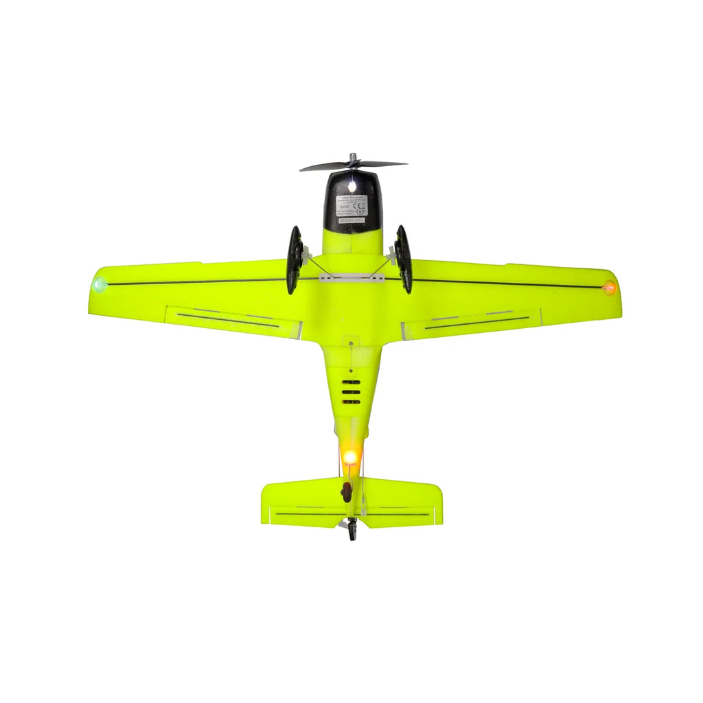 Amewi Cirrus SR22 brushless 520mm 4-Kanal 3D/6G Grün 24151 Flugzeug RTF – Draufsicht RC-Flugzeug in Neongelb von oben