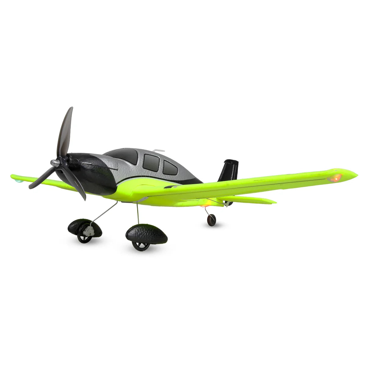 Amewi Cirrus SR22 brushless 520mm 4-Kanal 3D/6G Grün 24151 Flugzeug RTF – Seitenansicht mit Propeller und Fahrwerk
