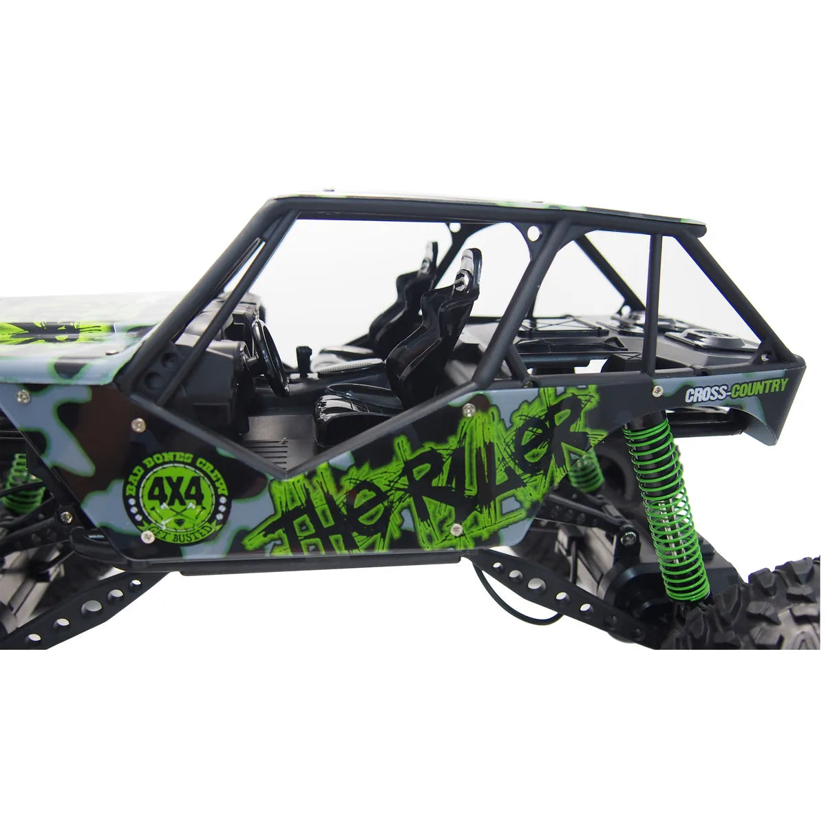 Amewi Crazy Rock Crawler 4WD Grün 22217 im Maßstab 1:10 Crawler RTR – Seitenansicht