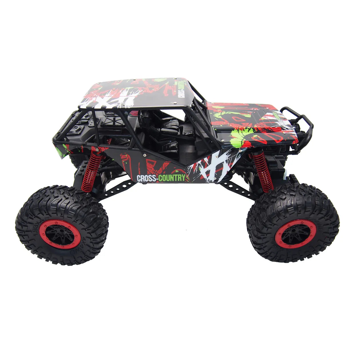 Amewi Crazy Rock Crawler 4WD Rot 22216 im Maßstab 1:10 Crawler RTR – Seitenansicht
