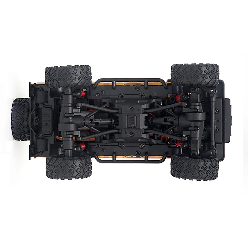 Amewi D90X28 Metall Scale Crawler 4WD Gelb 22567 im Maßstab 1:28 Crawler RTR – Draufsicht