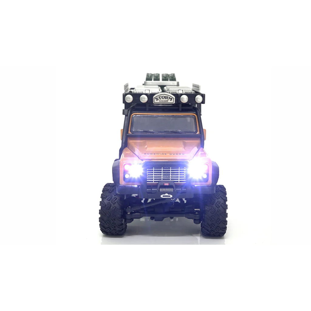Amewi D90X28 Metall Scale Crawler 4WD Gelb 22567 im Maßstab 1:28 Crawler RTR – Frontansicht