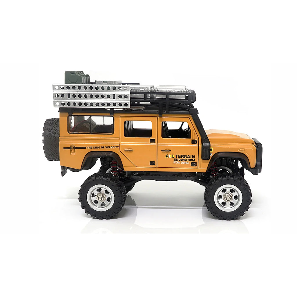 Amewi D90X28 Metall Scale Crawler 4WD Gelb 22567 im Maßstab 1:28 Crawler RTR – Seitenansicht