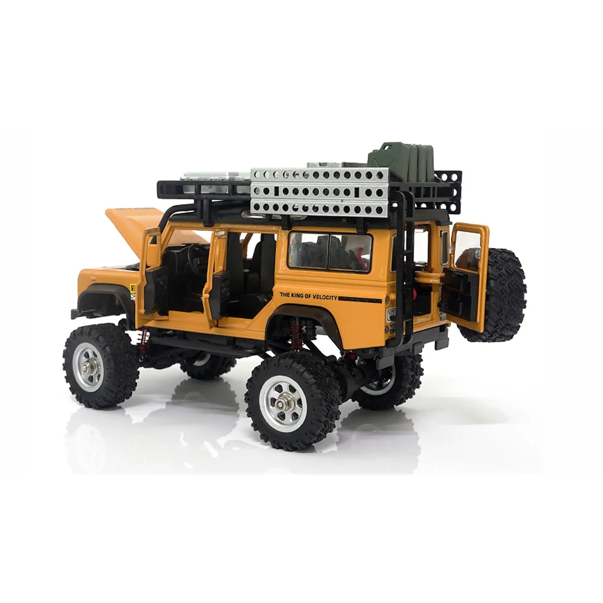 Amewi D90X28 Metall Scale Crawler 4WD Gelb 22567 im Maßstab 1:28 Crawler RTR – Seitenansicht