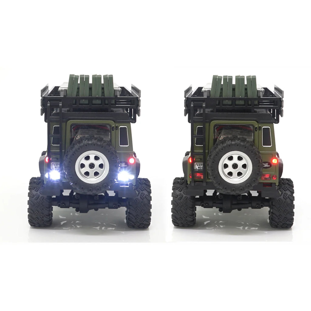 Amewi D90X28 Metall Scale Crawler 4WD Grün 22566 im Maßstab 1:28 Crawler RTR – Rückansicht