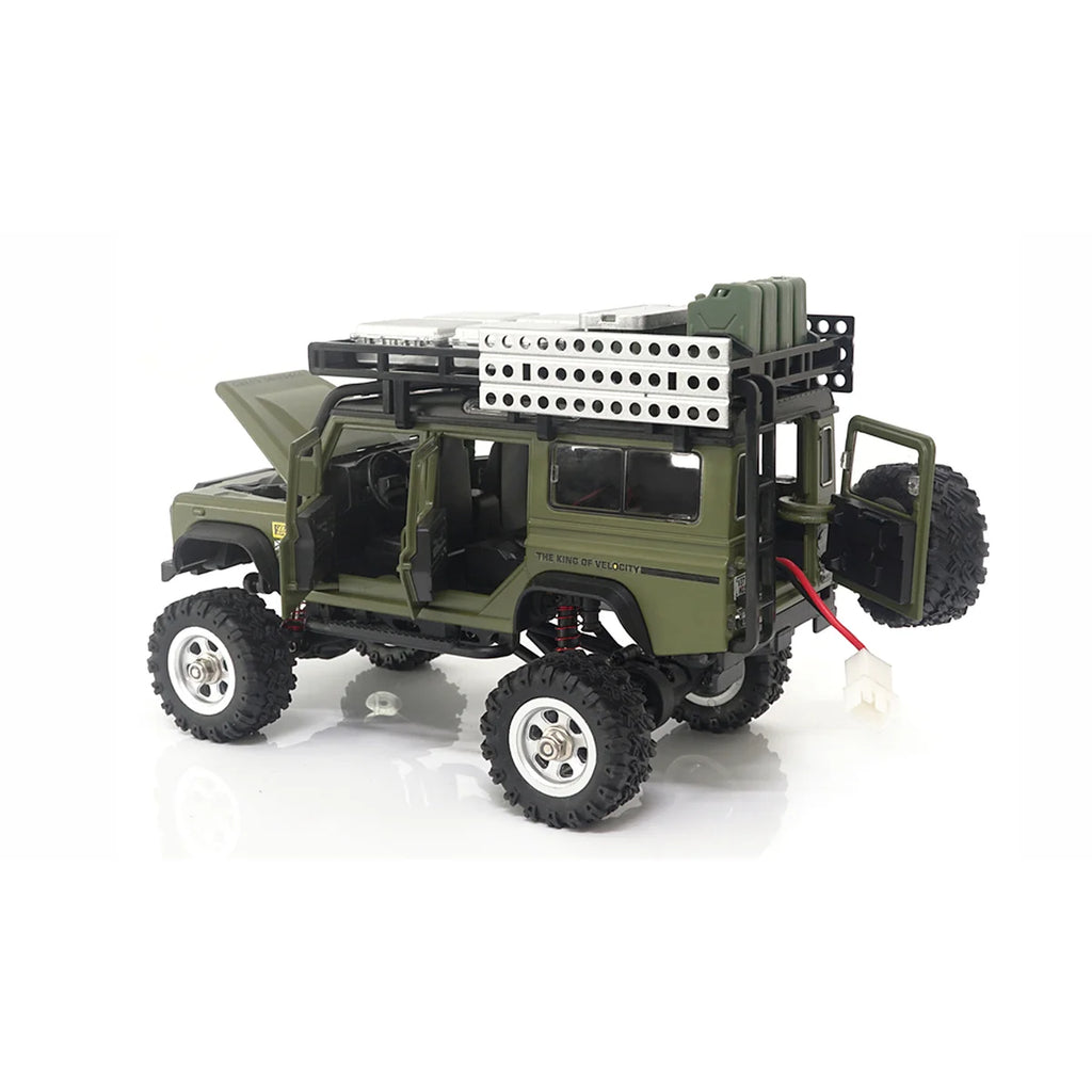 Amewi D90X28 Metall Scale Crawler 4WD Grün 22566 im Maßstab 1:28 Crawler RTR – Seitenansicht