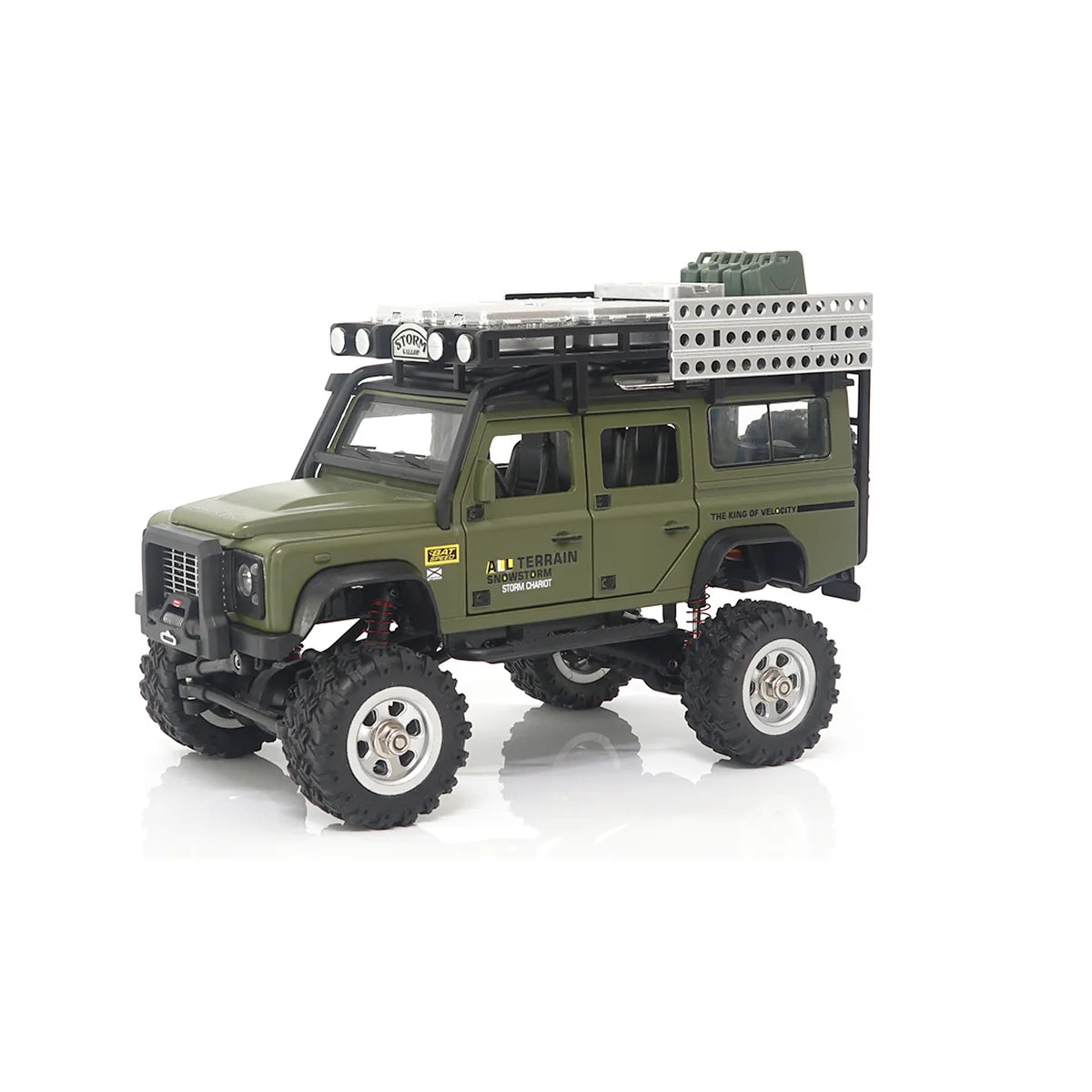 Amewi D90X28 Metall Scale Crawler 4WD Grün 22566 im Maßstab 1:28 Crawler RTR – Seitenansicht