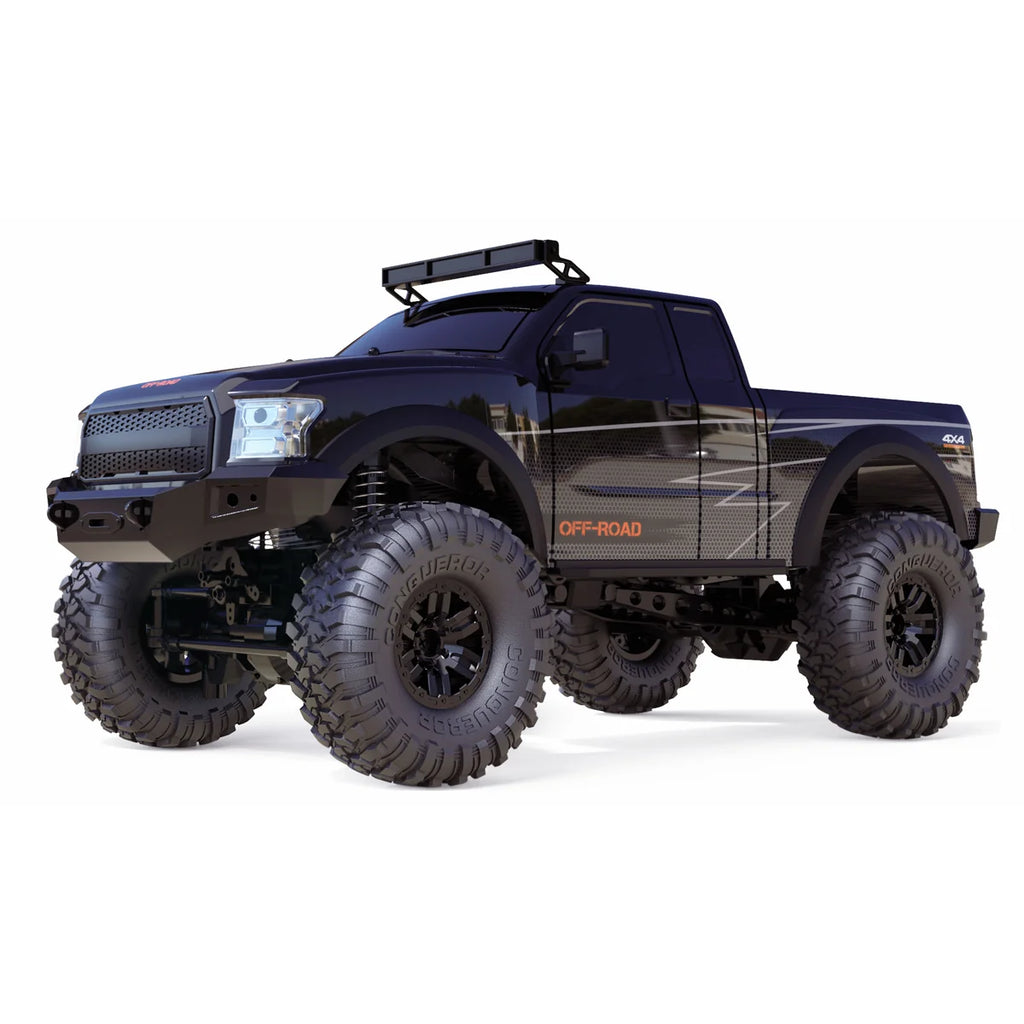 Amewi Dirt Climbing PickUp Crawler 4WD schwarz 22593 im Maßstab 1:10 Crawler RTR – Seitenansicht