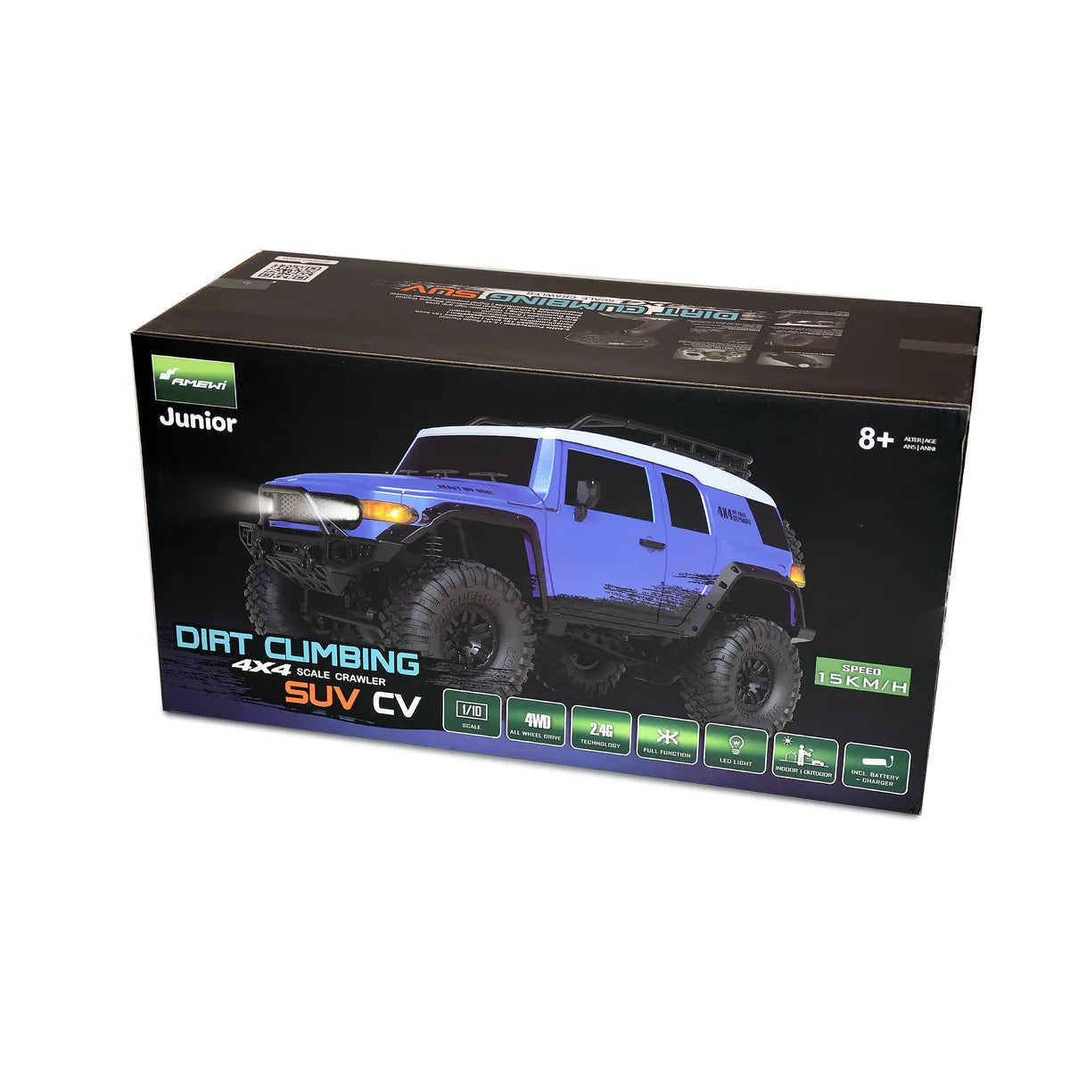 Amewi Dirt Climbing SUV CV Crawler 4WD blau 22591 im Maßstab 1:10 Crawler RTR – Verpackung