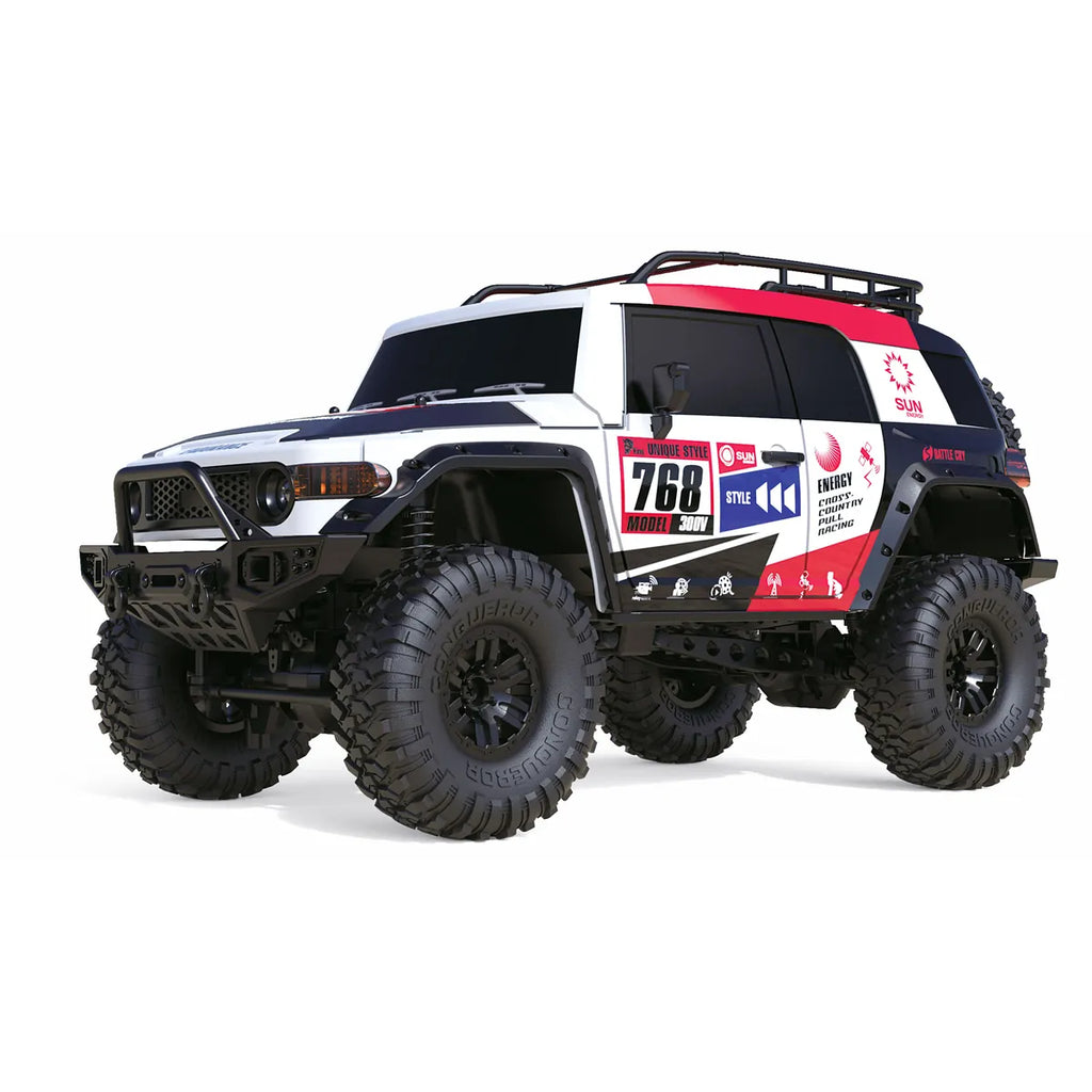 Amewi Dirt Climbing SUV Race Crawler 4WD weiß/rot 22592 im Maßstab 1:10 Crawler RTR – Seitenansicht