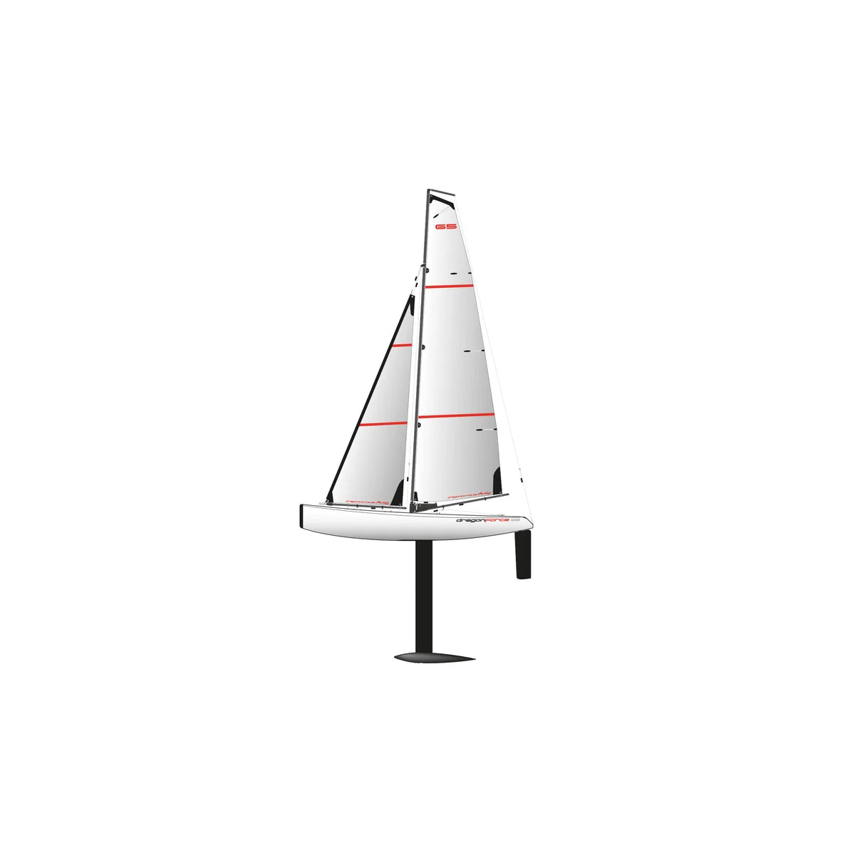 Amewi DragonForce65 V7 Segelboot 650mm 26098 Segelboot RTR – Seitenansicht Segelboot mit Segeln und Foils