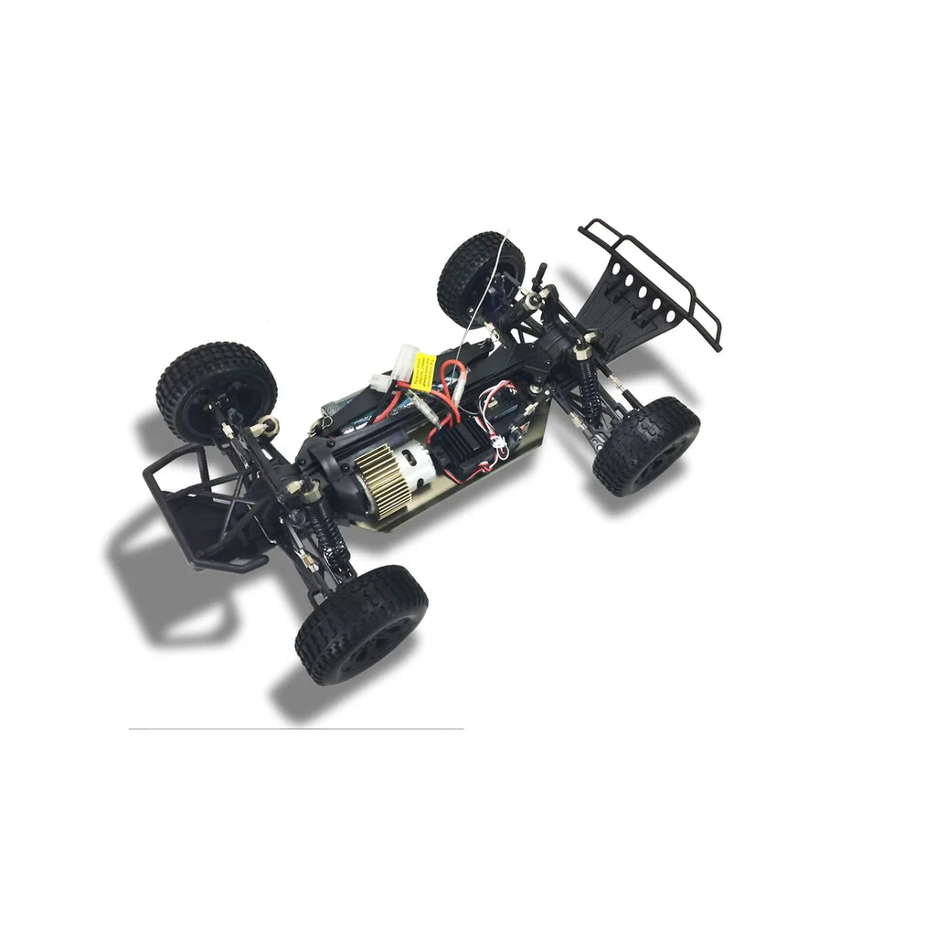Amewi Dune Breaker Sand Buggy brushed 4WD 22319 im Maßstab 1:10 Buggy RTR – Draufsicht mit vier Rädern und Spoiler