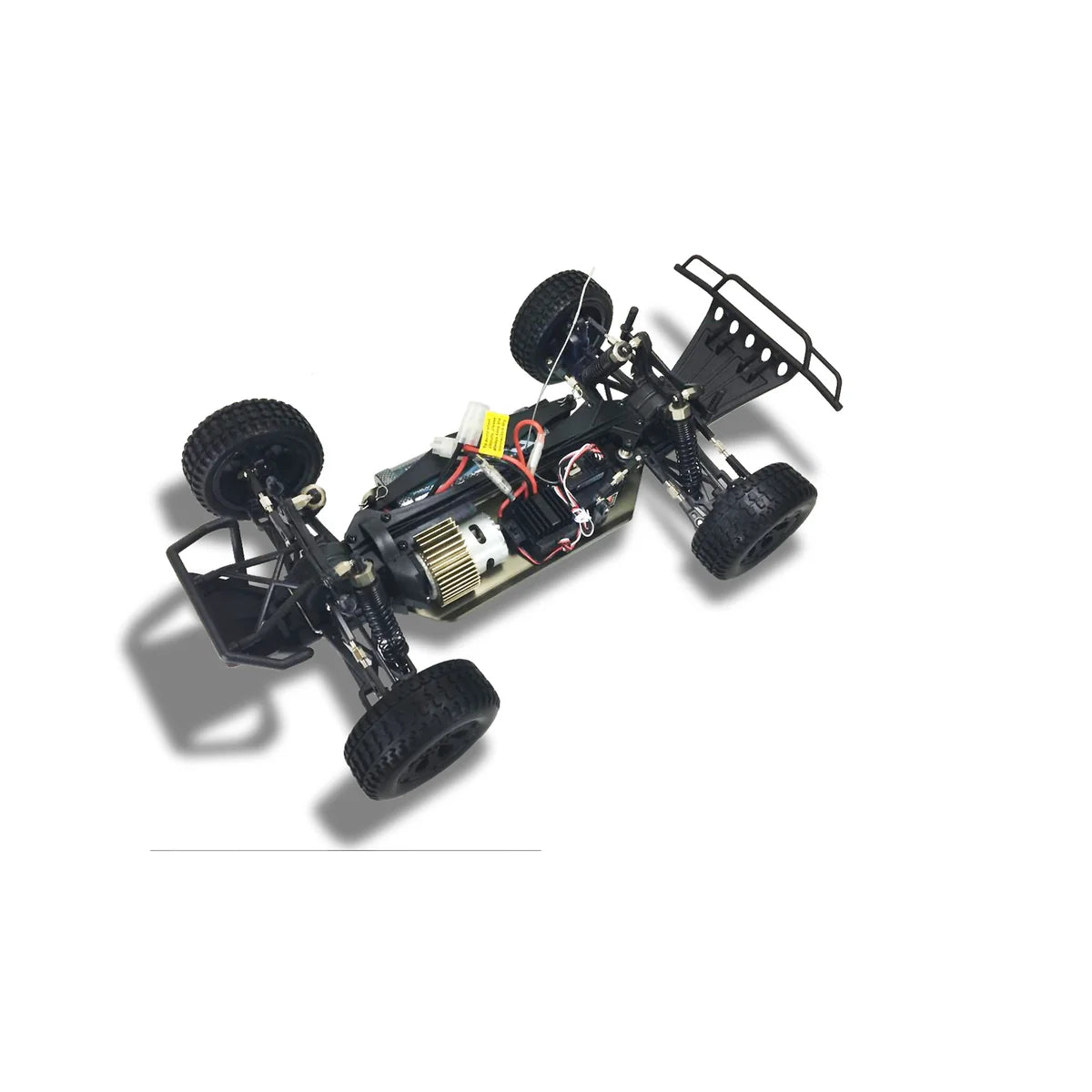 Amewi Dune Breaker Sand Buggy brushed 4WD 22319 im Maßstab 1:10 Buggy RTR – Draufsicht mit vier Rädern und Spoiler