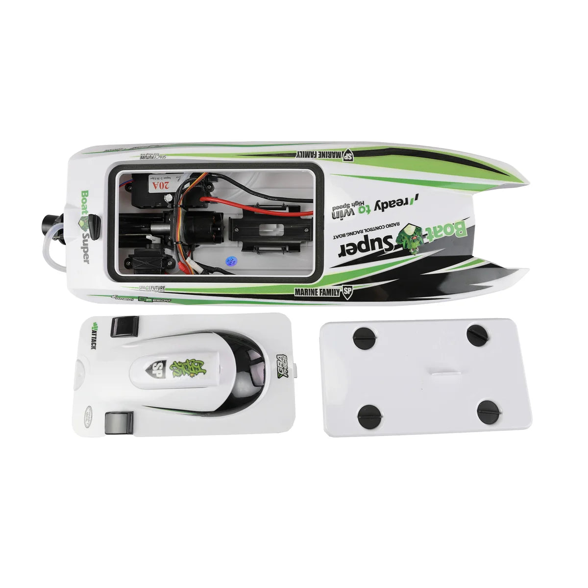 Amewi Green Arrow Katamaran brushless Jetantrieb 400mm 26113 Jetboot RTR – Lieferumfang und Zubehör
