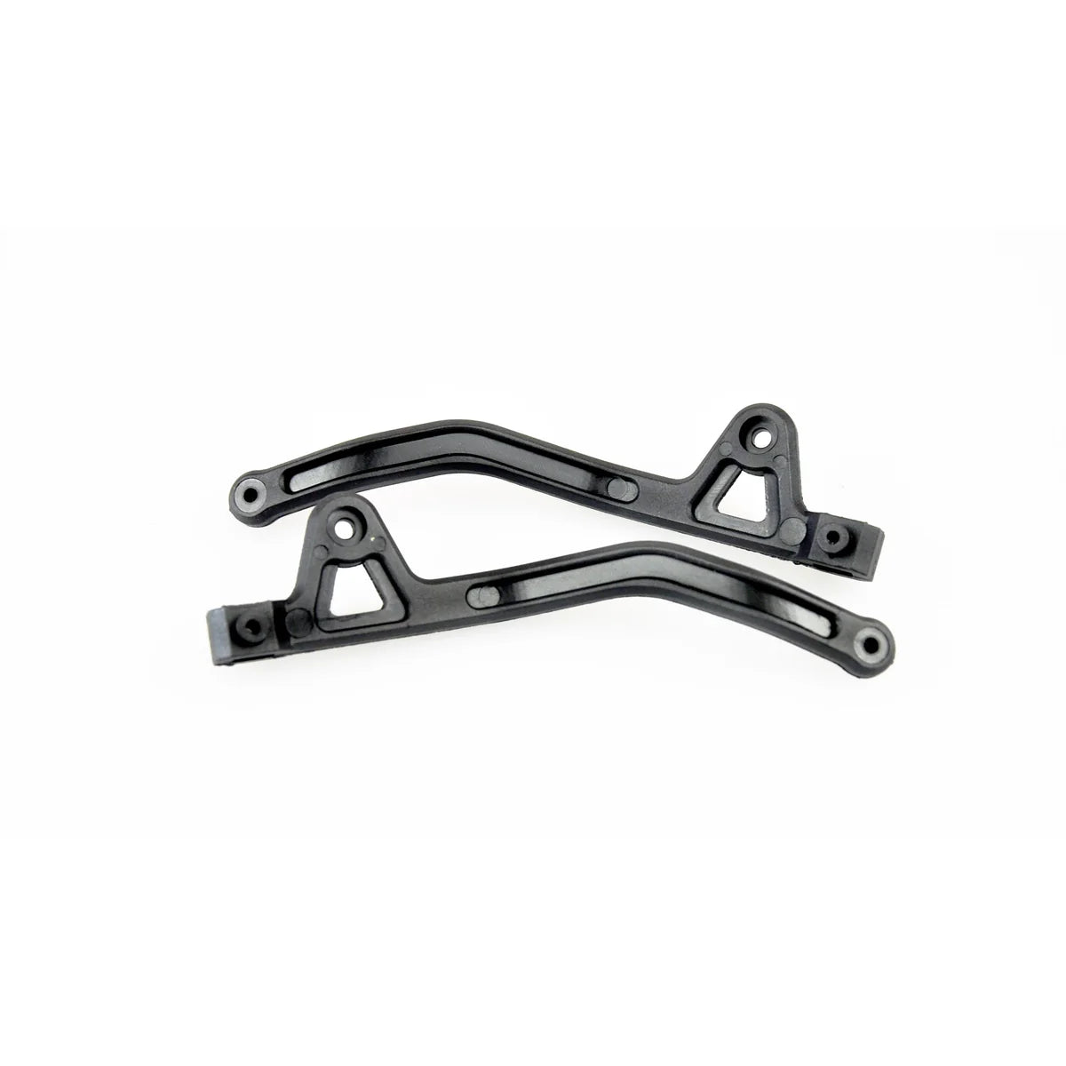 Amewi Halterung hinten Karosserie für Cro55Racer 014-0012 Buggy – Detailansicht zwei schwarze Kunststoffhalterungen, montiert