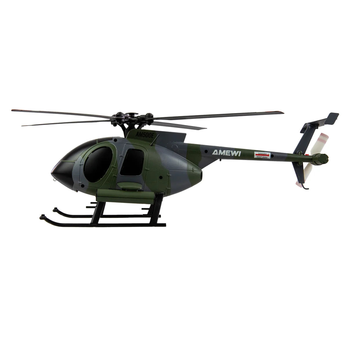 Amewi Hughes MD500 Helikopter Militär 4-Kanal 6G grau 25353 Helikopter RTF – Seitenansicht